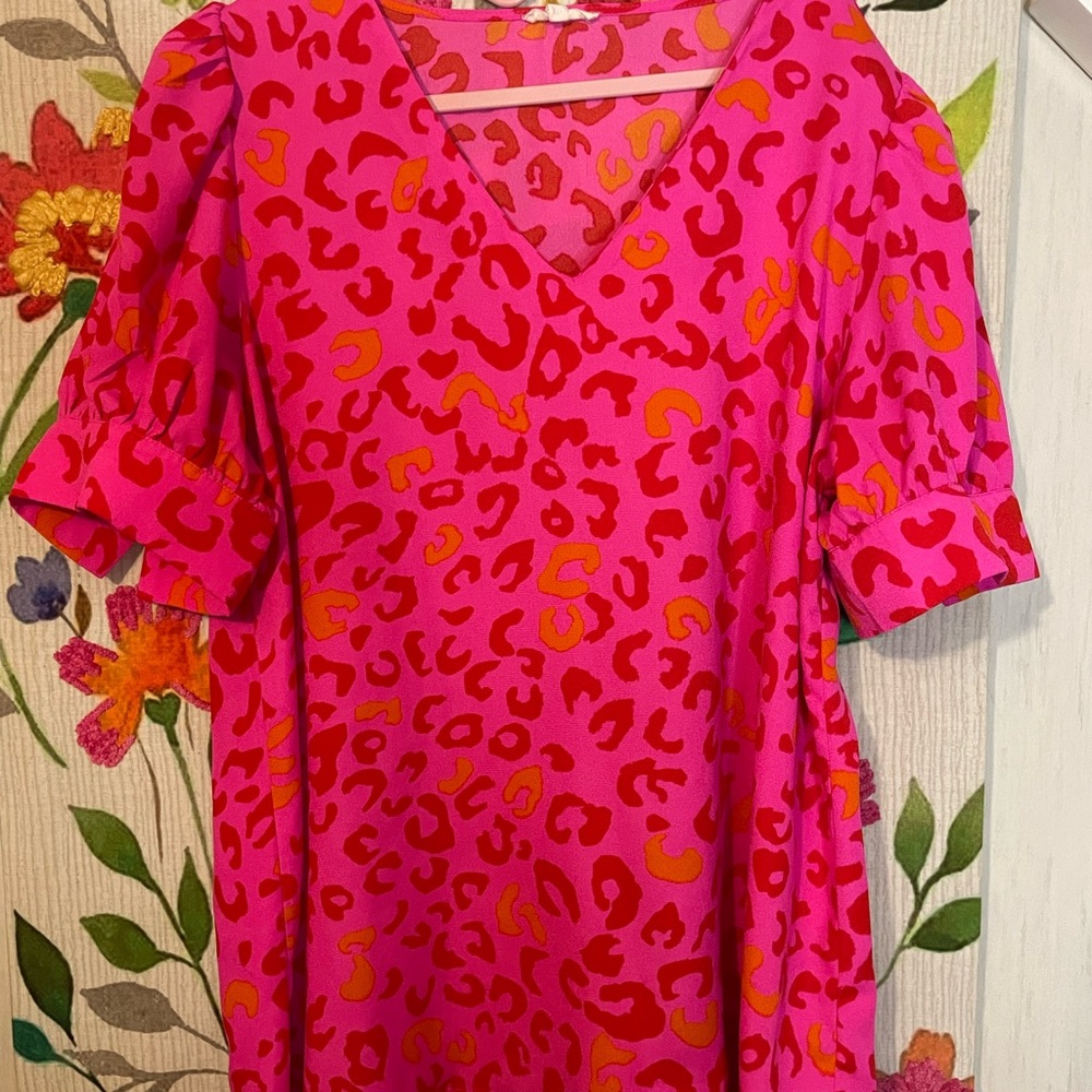 Bright colored Leopard Print Blouse